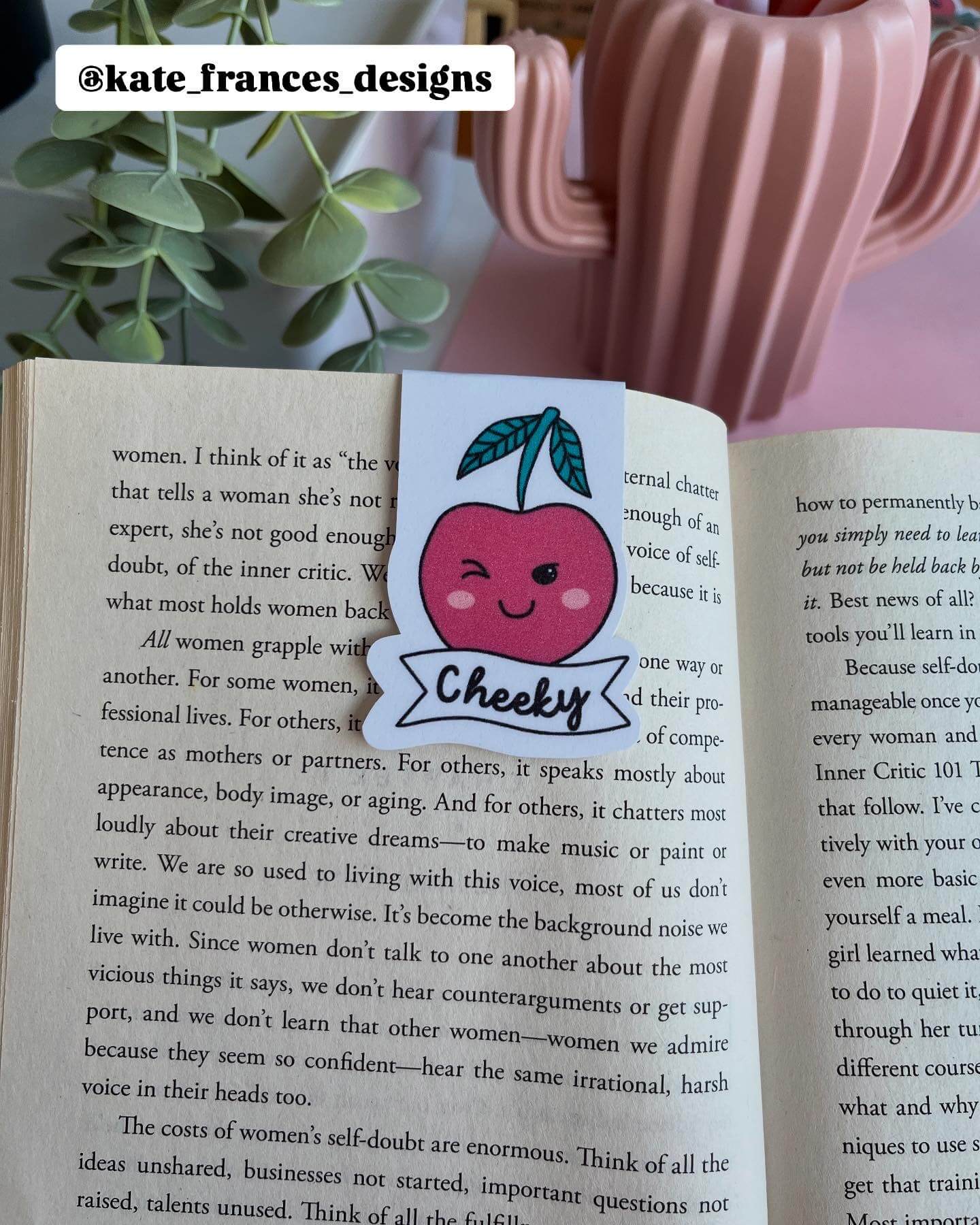 Cheeky cherry magnetic bookmark