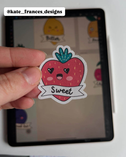 Sweet kawaii strawberry sticker
