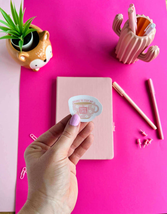 Enjoy A Cup of Positivi-tea Vinyl Sticker